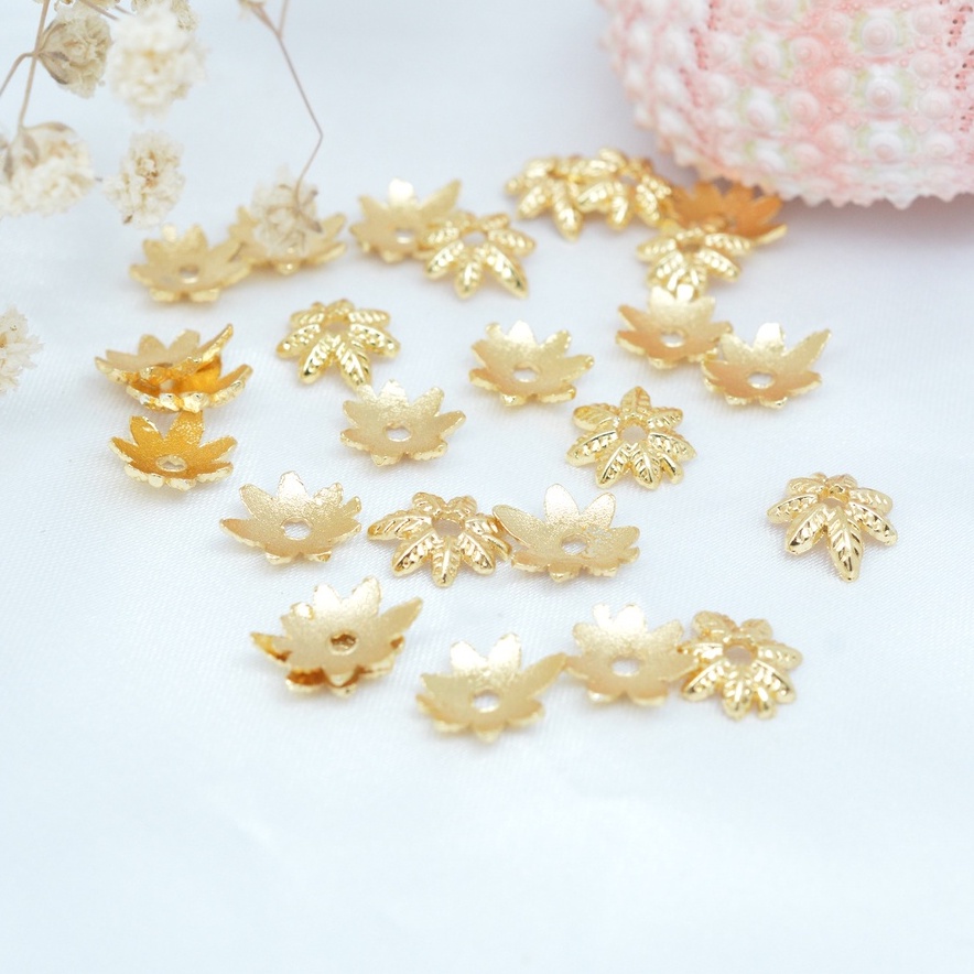 [CHR13] - Phụ kiện trang sức (DIY) - Gói 20 hạt Charm lá 8 cánh bao ngăn cách hạt làm vòng cổ vòng tay