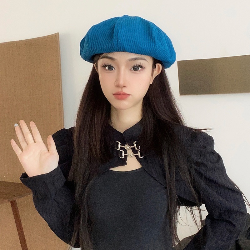 Mũ Beret Màu Trơn Phong Cách Nhật Bản Thời Trang Thu Đông Cho Nữ