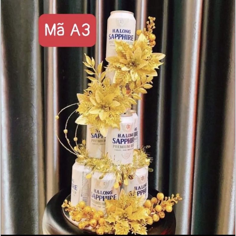 Set hoa lụa phụ kiện làm tháp tài lộc tháp bánh tháp nước ngọt kèm đế bìa