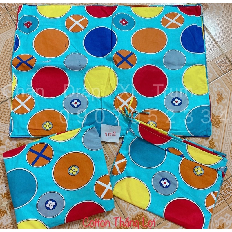 BỘ DRAP Size 1m2x2m COTTON THẮNG LỢI 4 MÓN CHUẨN LOGO 100%