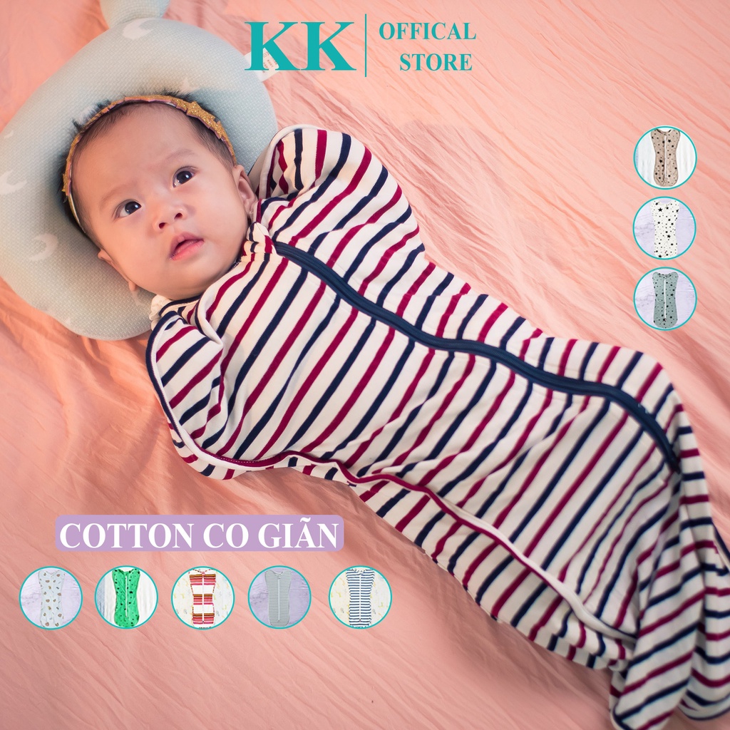 Nhộng Chũn Cho Bé Sơ Sinh Kookoo Cotton Co Giãn 4 Chiều Chung Bộ Sp Với: Quấn Chũn, Túi Ngủ, Bỉm, Quần Áo Cho Bé Sơ Sinh