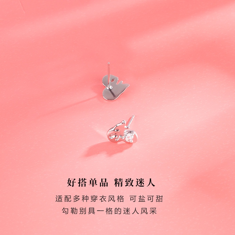 Khuyên Tai Hình Trái Tim Đính Đá Zircon Đơn Giản Thời Trang Cho Nữ