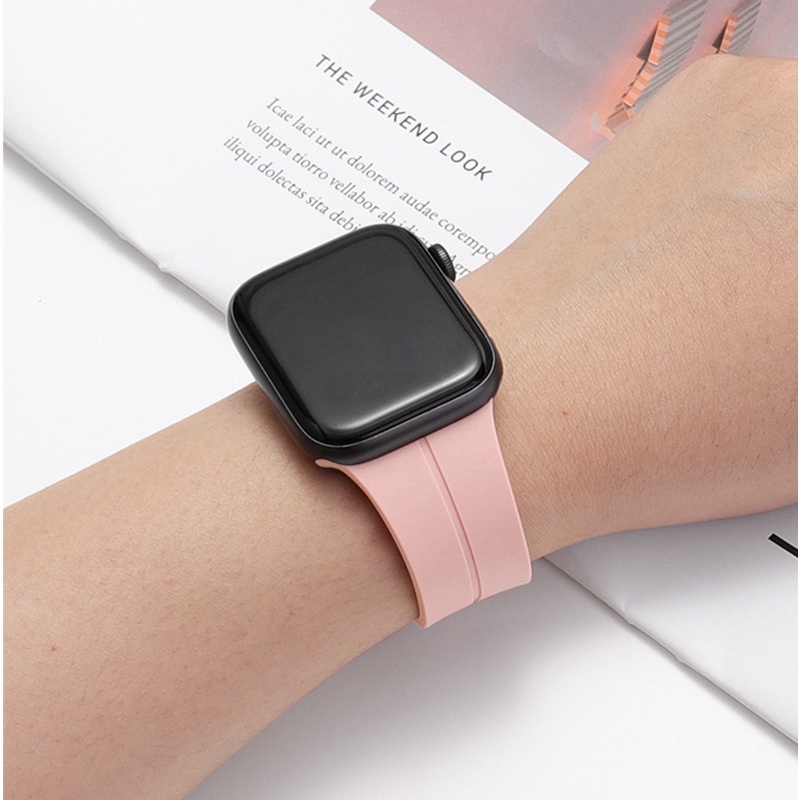 Dây Đeo Đồng Hồ Bằng Silicone 49mm 45mm 41mm 40mm 44mm 38mm 42mm Cho iWatch serie 3 5 6 se 7 8 Ultra