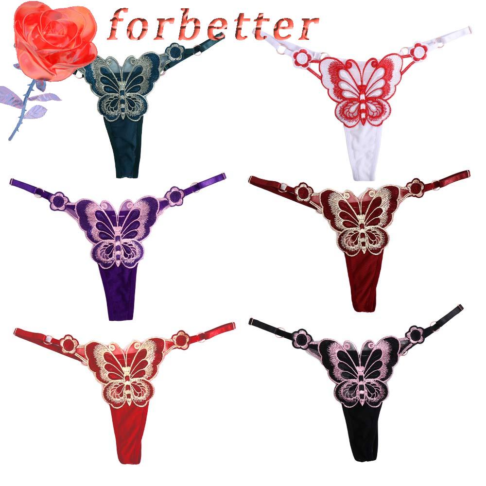 Quần Lót Lọt Khe Thoáng Khí Họa Tiết Bướm Màu Sắc Đơn Giản Phong Cách Nhật Bản