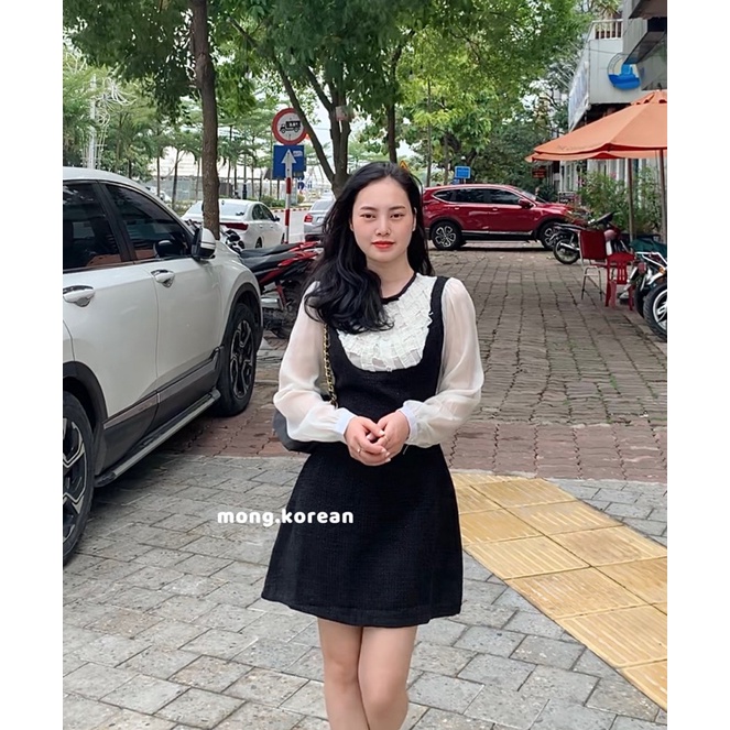 Váy dạ pha voan bèo ngưc cao cấp