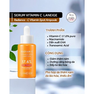 Serum vitaminC dưỡng trắng LANEIGE RADIANCE - C SPOT AMPOULE 10gr
