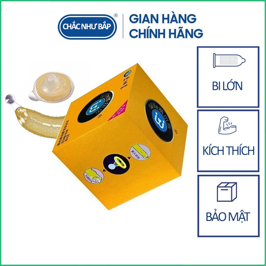 Bao cao su có viên Bi lớn ở đầu tăng cảm giác cho phái nữ hộp 2 chiếc