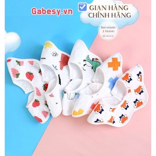 Yếm tròn yếm xoay 360 chất liệu vải xô CÚC NGANG mềm mịn, yếm dãi, yếm ăn dặm có cúc bấm.