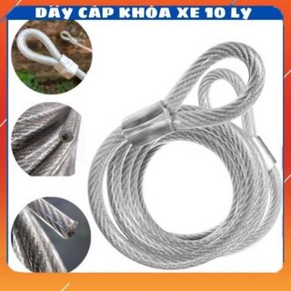 Dây cáp khóa xe máy,xe đạp chắc chắn,cáp thép bọc nhựa phi từ 1 đến 10 mét - thaibinhvinaVina