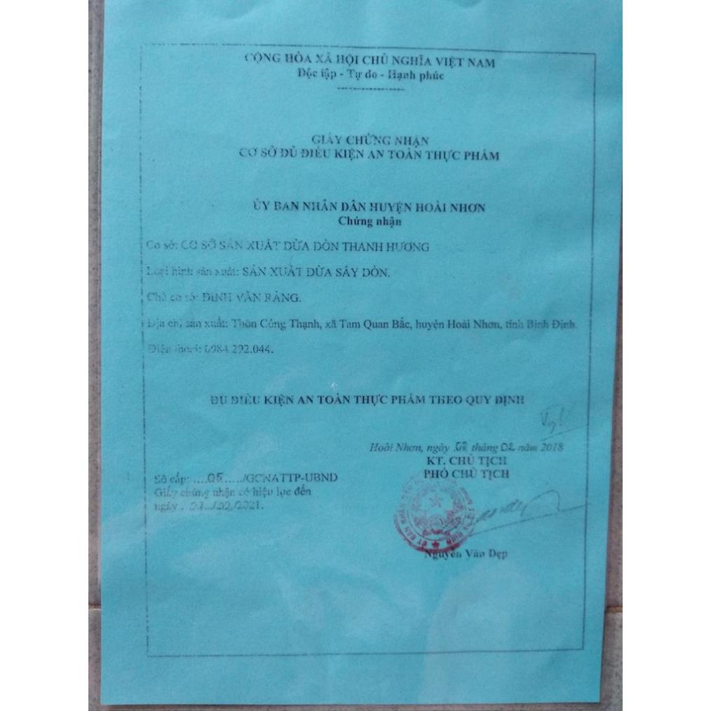 1KG DỪA SẤY GIÒN THANH HƯƠNG TAM QUAN - BÌNH ĐỊNH