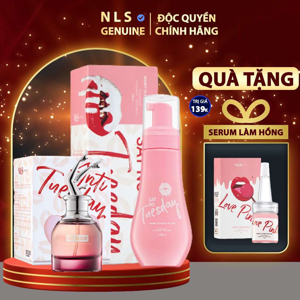 Dung dịch vệ sinh phụ nữ SAYNO TUESDAY, combo bộ 3 giá sỉ nước hoa vùng kín tặng kèm serum làm hồng, khi hư, huyết trắng