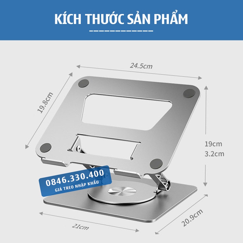 LS652 – Giá đỡ nâng hạ Laptop – Laptop Stand – Laptop Macbo.ok Ip.ad - Xoay 360 Độ ….Hợp kim nhôm