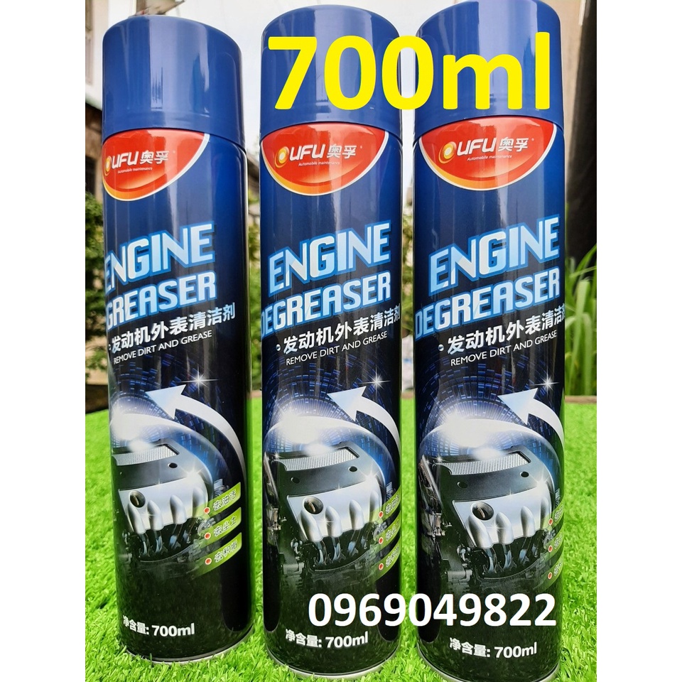 Chai Xịt Vệ Sinh Tẩy Rửa Động Cơ Ô Tô Xe Máy OUFU Engine Degreaser Loại Lớn 700ml