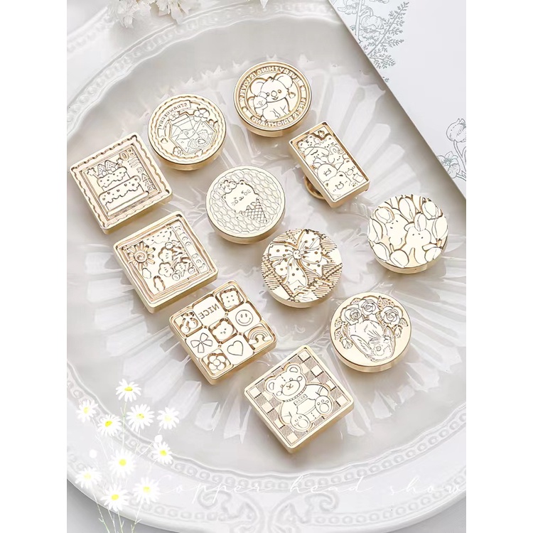 Con Dấu Sáp Niêm Phong Bì Thư Hình Hoạt Hình Ba Chiều DIY