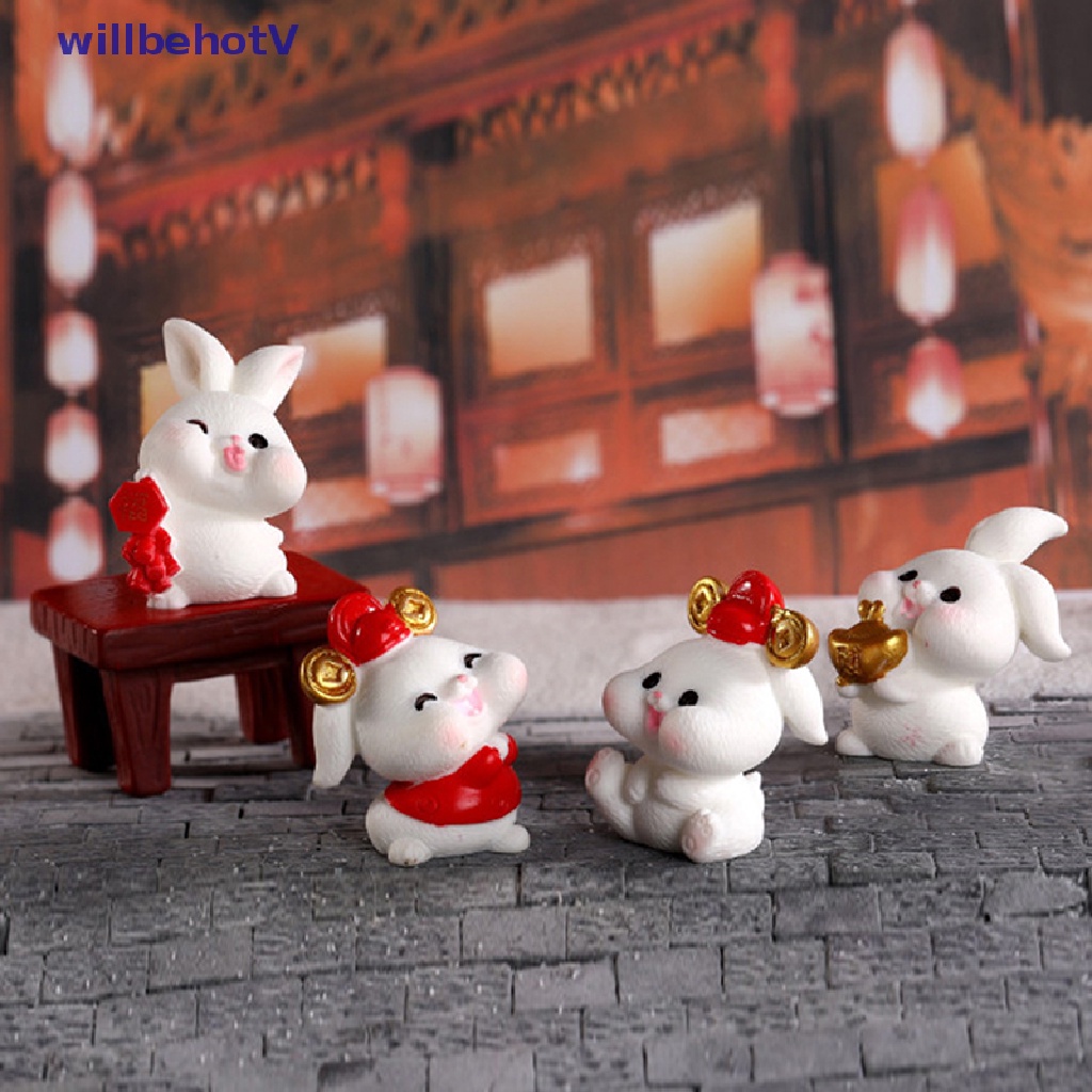 [WillbehotV] Mô Hình Chú Thỏ Hoạt Hình Trang Trí Tiểu Cảnh Sân Vườn Thu Nhỏ DIY