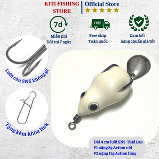  Nhái hơi Ngọc Trinh F1 nặng 8 g & F2 nặng 13g dài 3.7cm Lưỡi SNS mồi câu cá lóc siêu nhạy cao su thái mềm 