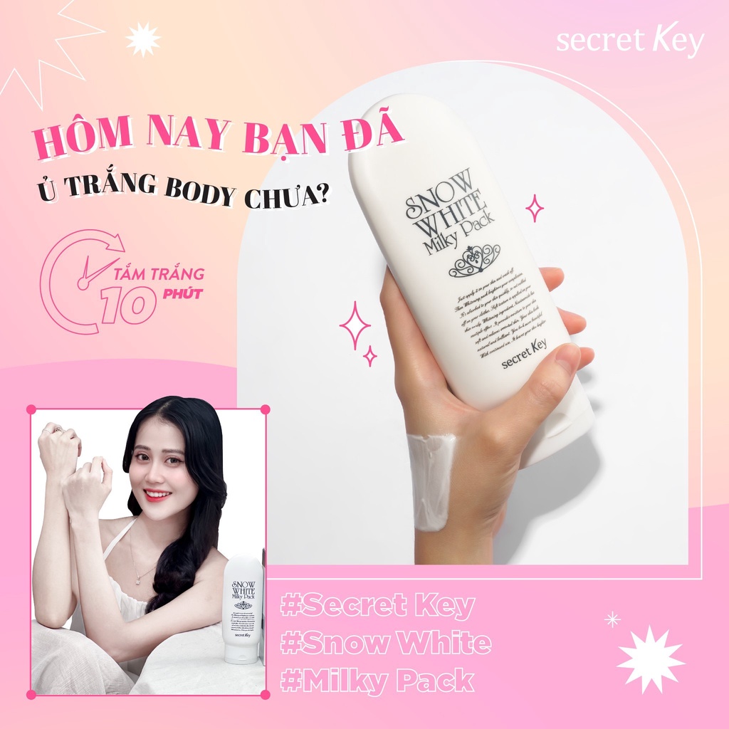 (Hàng có sẵn) Kem Ủ Trắng Secret Key Snow White Milky Pack (200ml)
