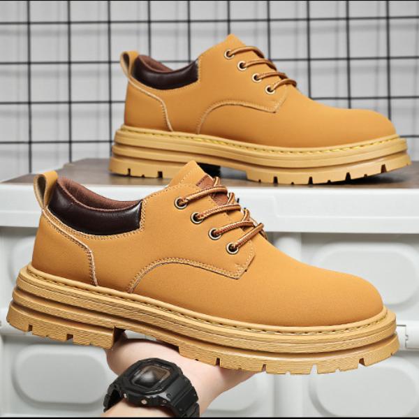 Giày Boot Nam Cổ Thấp Đen - Vàng Bò GN287-GN399-GN263-GN301