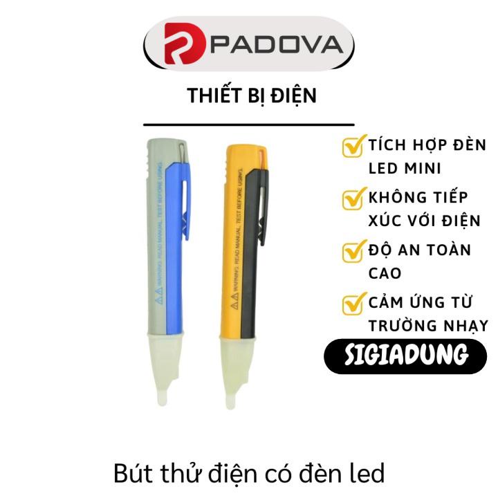 Bút Thử Điện Cảm Ứng Âm Tường PADOVA Không Chạm, Có Đèn Led Và Âm Thanh Báo 5382