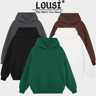 Áo hoodie trơn unisex ullzang nỉ ngoại local brand - Áo khoác nỉ unisex 5 màu có form rộng XL - LOUSI.SG