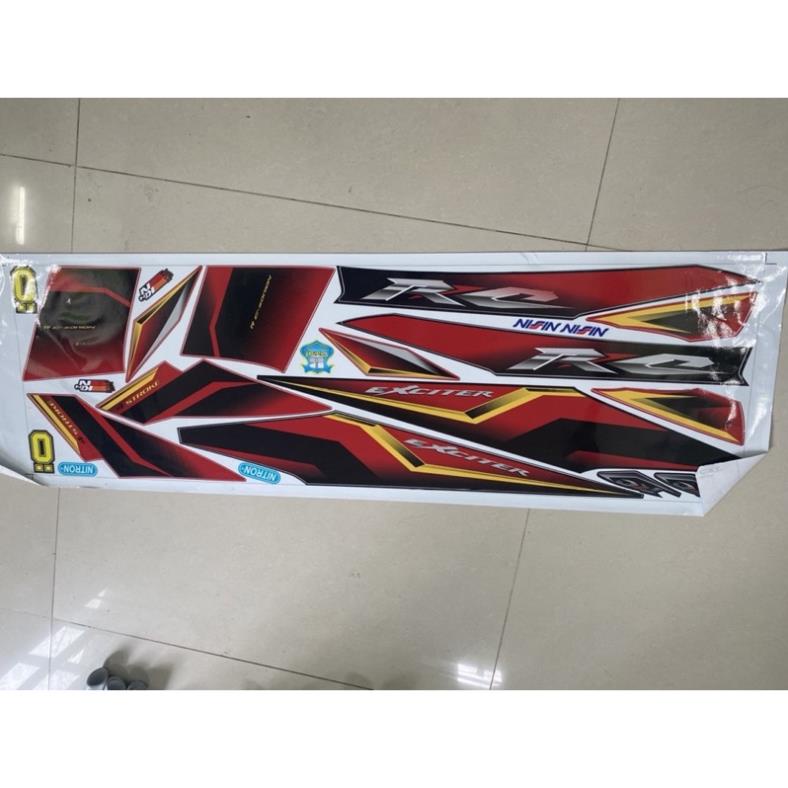 FREE SHIP + SALE SỐC +DECAL PVC 5 LỚP CHẤT LƯỢNG CAO Tem rời exciter 2010 mẫu zin đỏ đen