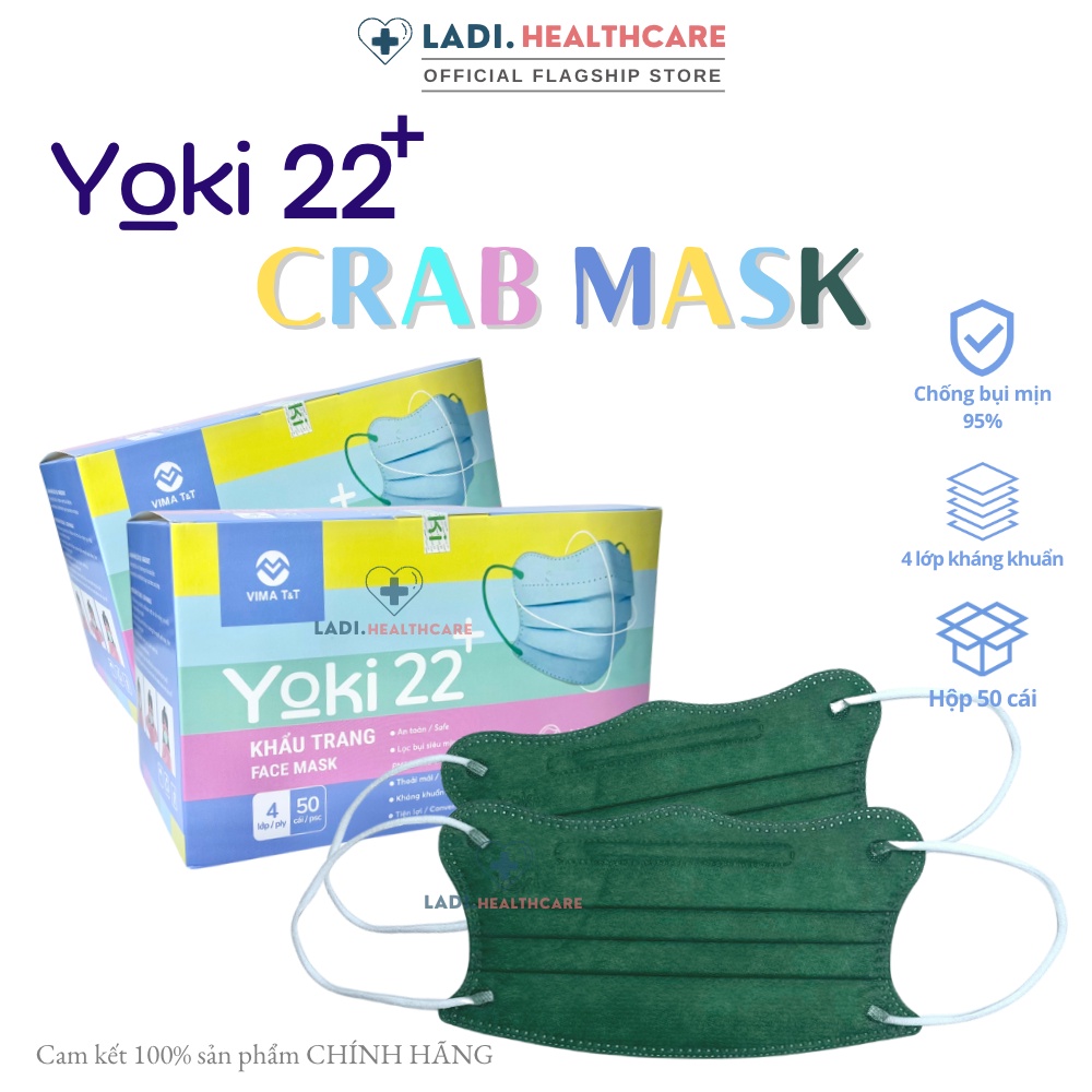 [Hộp 50 Cái] Khẩu trang Cua Yoki 22+ kiểu dáng KF94 cải tiến 4 lớp kháng khuẩn hàng chính hãng công ty #8