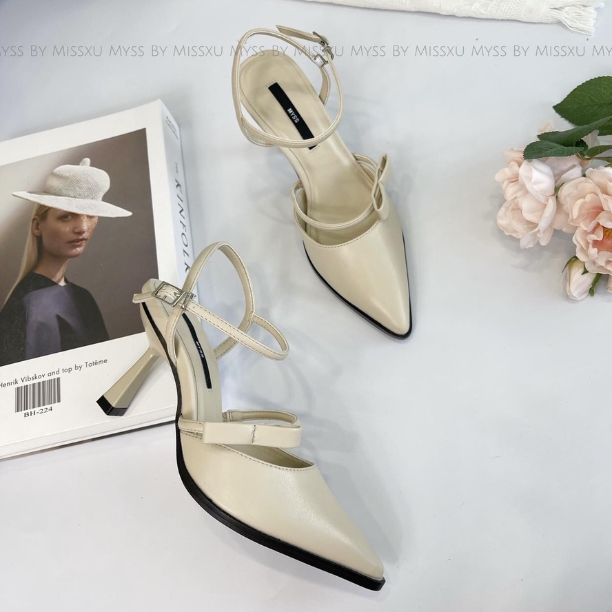 Giày nữ mũi nhọn quai cài cổ chân 7 cm thời trang MYSS - CG247