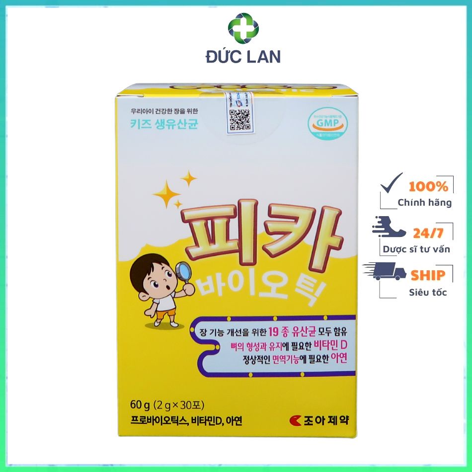 MEN VI SINH PIKA BIOTIC HỘP 30 GÓI - HỖ TRỢ TĂNG CƯỜNG HỆ VI SINH, GIẢM TÁO BÓN, TIÊU CHẢY