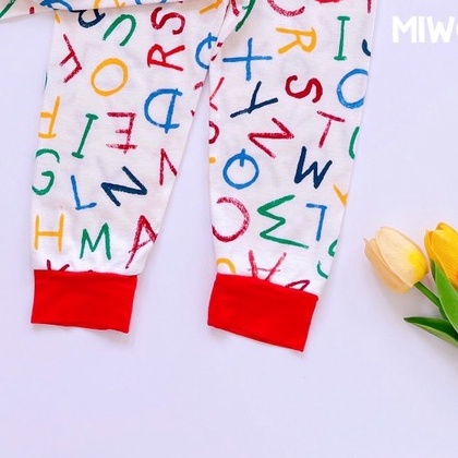 Bộ Cọc Tay Quần Dài Thun Bozip Miwoo Kids Bảng Màu Mới Cho Bé trai Bé Gái  / Bộ Đồ Ngủ Nằm Máy Lạnh Cho Bé Yêu