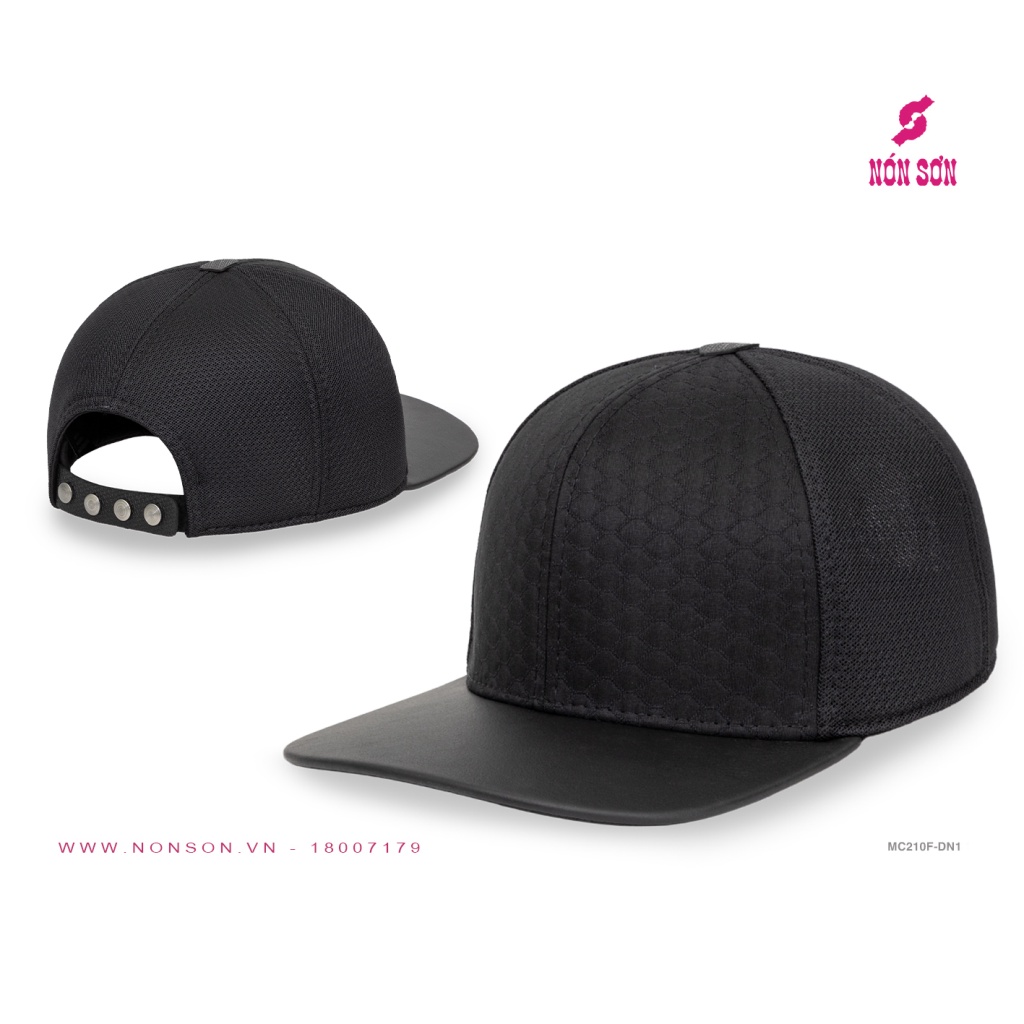 Nón Sơn Snapback Họa Tiết Vân Lưới Đen - Nón Hiphop Nón Sơn - Nón Snapback Nón Sơn - Mũ snapback hiphop nam nữ NÓN SƠN c