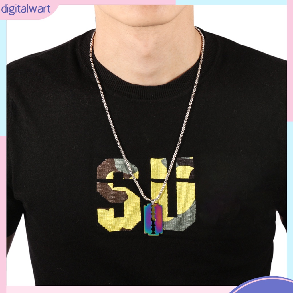 |Đào| Vòng cổ Mặt Hình Lưỡi Dao Bằng Thép Không Gỉ Mạ Điện Phong Cách Punk Hip Hop Làm Quà Sinh Nhật Hàng Ngày Cho Nam Và Nữ