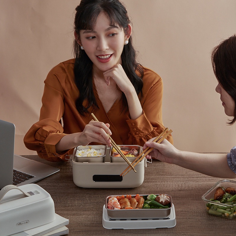 Hộp cơm hâm nóng Bear DFH-B15Q1 hẹn giờ 3 khay inox hút chân không