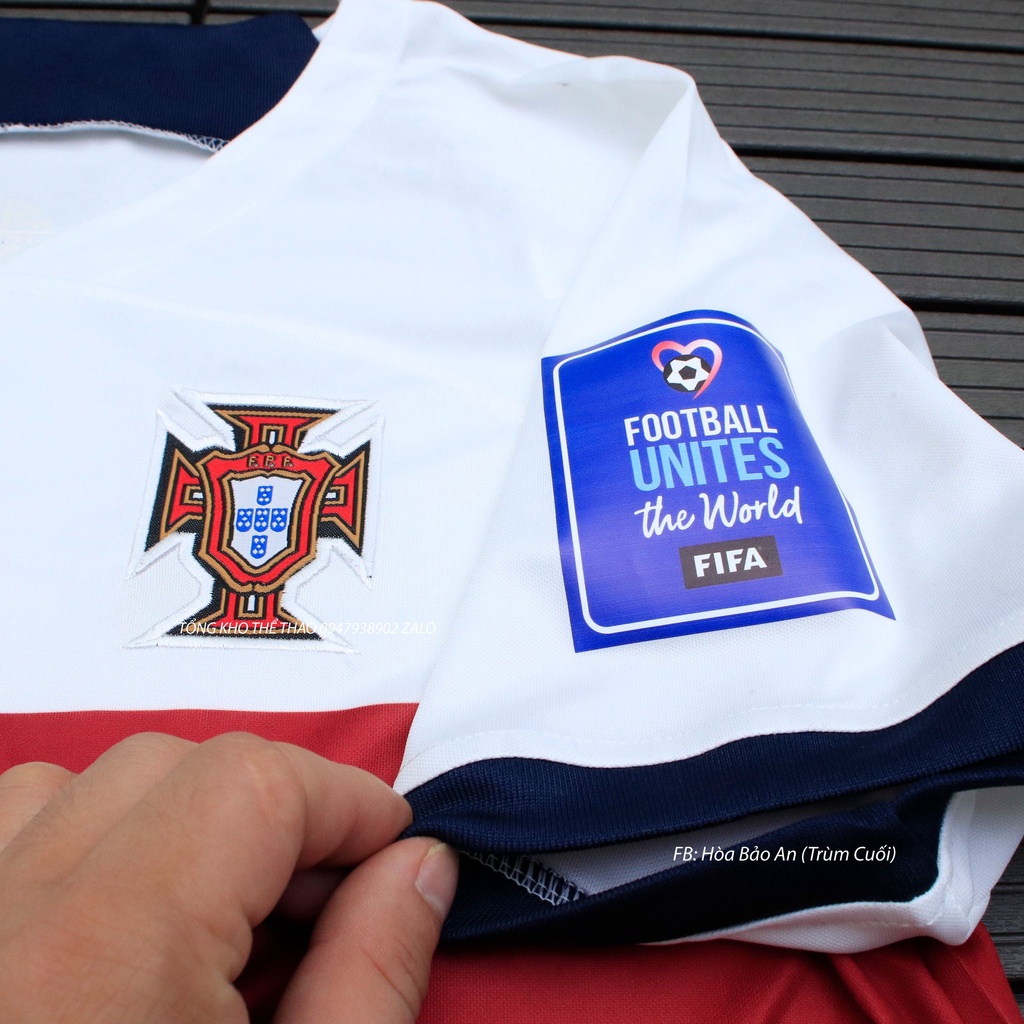 Áo Đá Banh Tuyển Bồ Đào Nha Quần Xanh, Bộ quần áo bóng đá Đội Tuyển Bồ Đào Nha sân nhà, sân khách Euro 2022 Vải thái