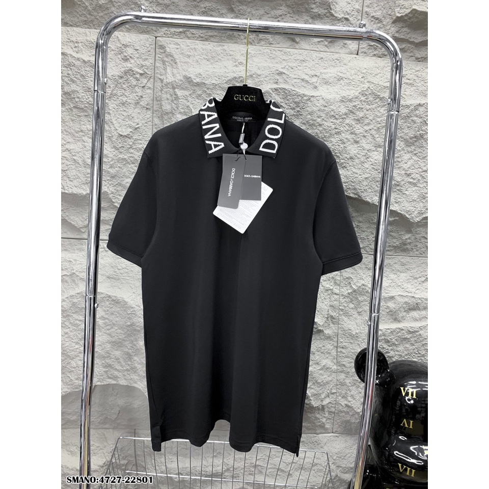Áo Polo DG Nam Thêu Họa Tiết Chữ Cổ Cực Nét - Áo Polo DG Nam Đen Trắng Cao Cấp