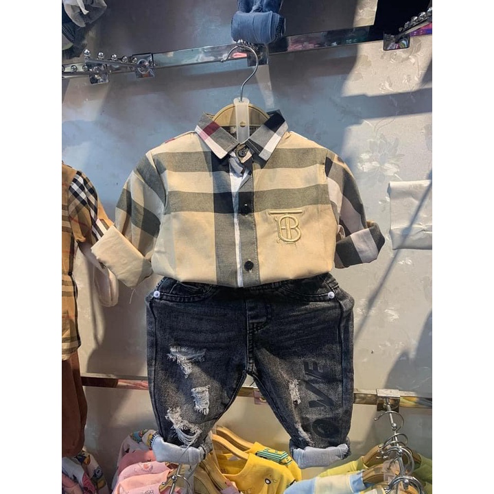 Áo sơ mi bbr bé trai size nhỡ