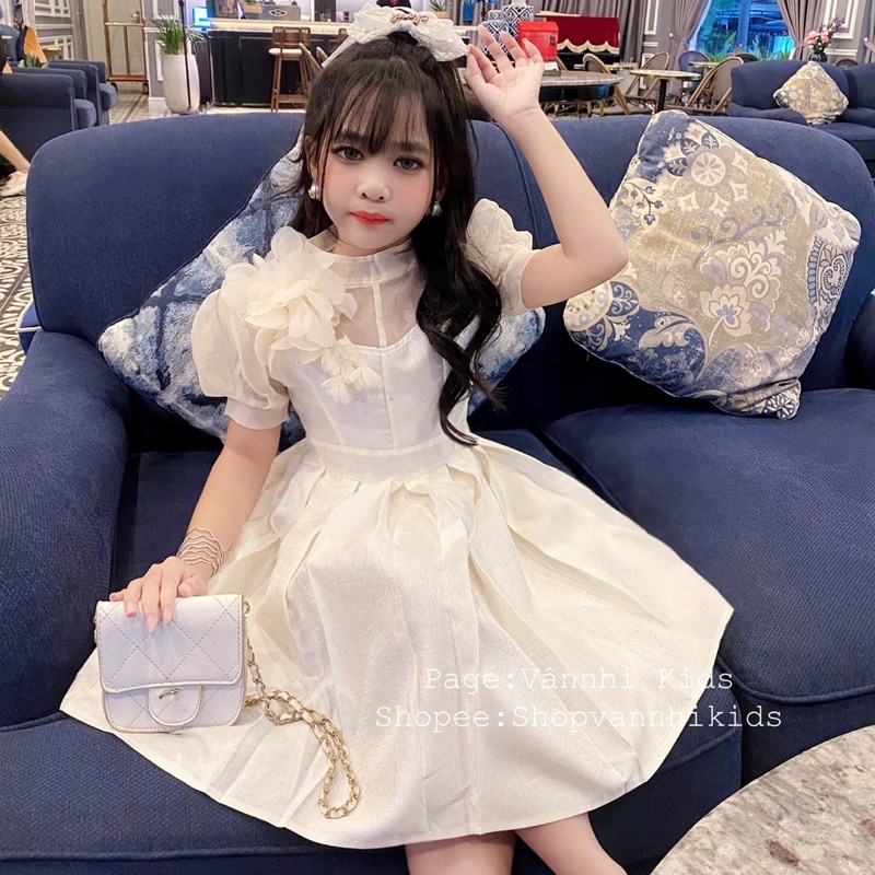 Váy Tacta Nhũ Đính Hoa Cho Bé 13kg - 42kg