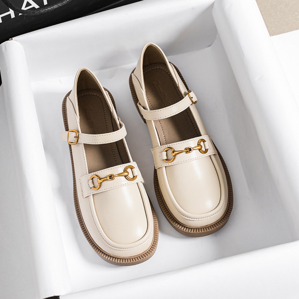 Giày búp bê nữ Mary Jane đế cao  phong cách Hàn Quốc da mềm đi êm chân mẫu mới nhất