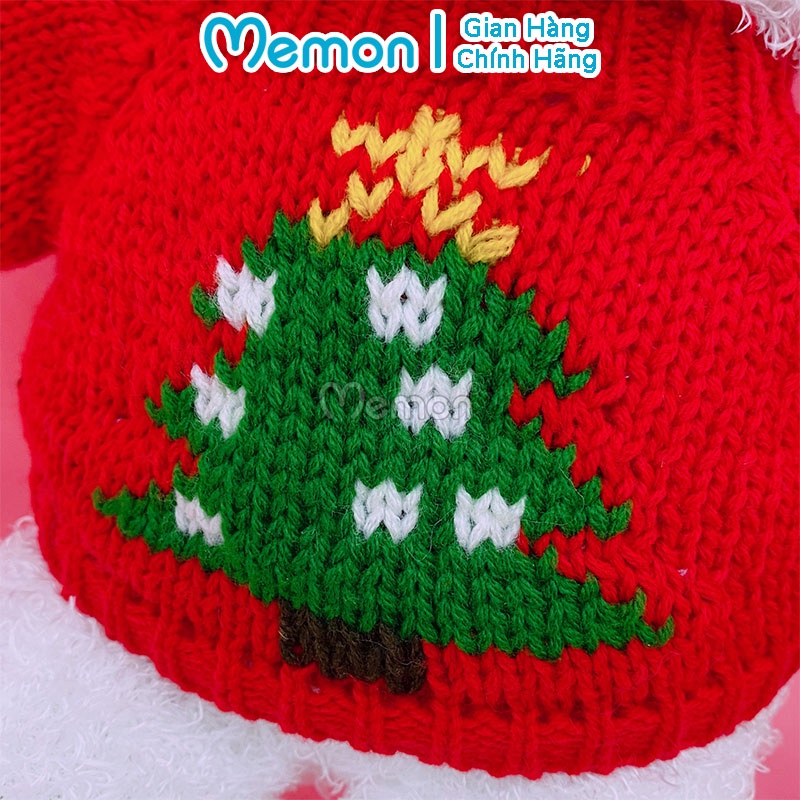 Gấu Bông Teddy Head Tales Trắng Áo Đỏ Giáng Sinh Noel Cao Cấp Memon