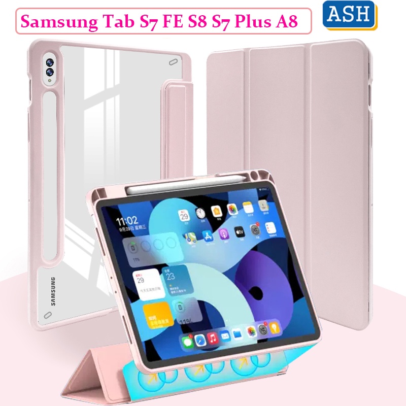 Bao Da Máy Tính Bảng Nắp Lật Cho Samsung Galaxy Tab S8 Plus S7 Plus S7 FE S6 Lite S8 S7 A8 10.5 A7 10.4 A7 Lite A 8.0 2019