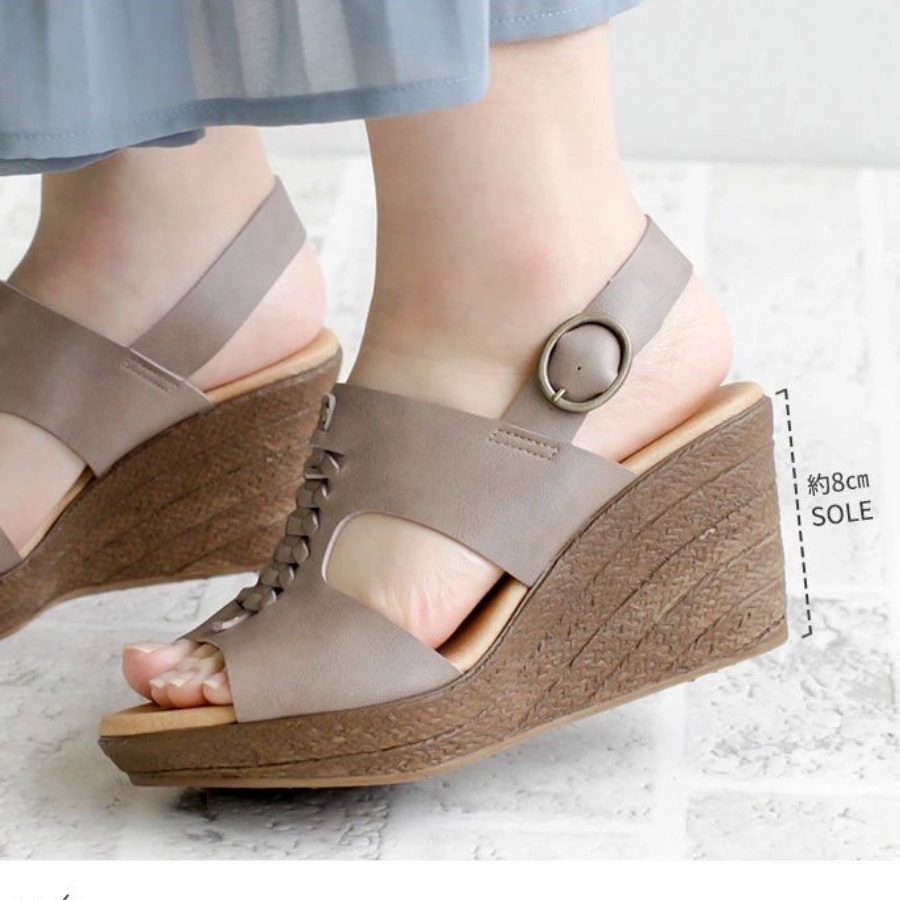 Dép sandal nữ đế xuồng KOSU 92962 dáng xăng đan đế cao 8cm siêu nhẹ made in Japan