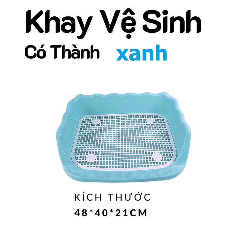 Khay vệ sinh cho chó có tường chắn có trụ cho chó đực và chó cái