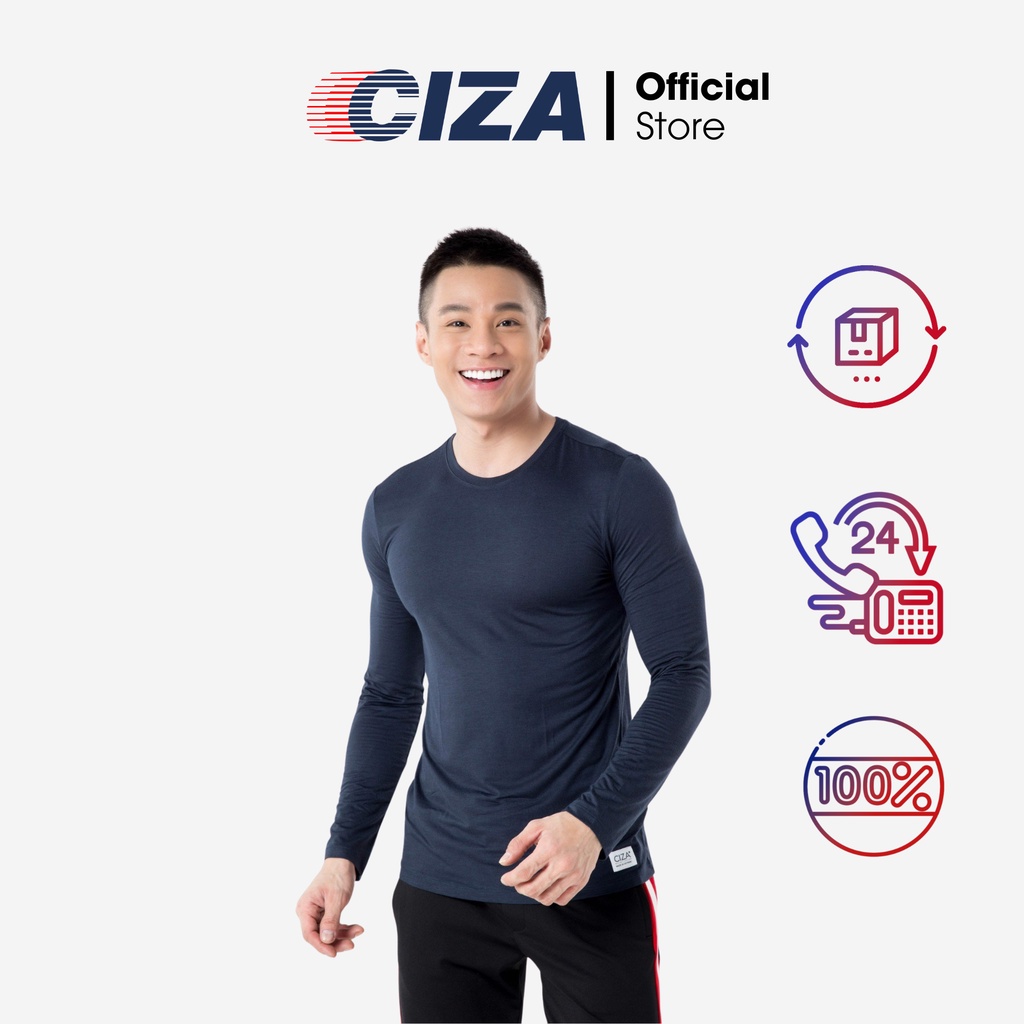 Áo giữ nhiệt nam CIZA cao cấp thể thao vải heattech cổ tròn giữ ấm công nghệ Nhật Bản size S M L XL ATNS17