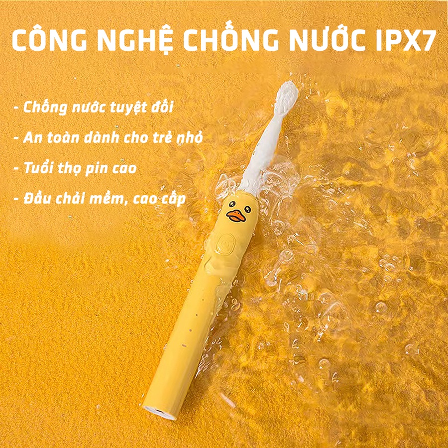 Bàn chải điện cho bé dodoto bàn chải đánh răng điện siêu âm tự động, lông chải mềm kháng khuẩn