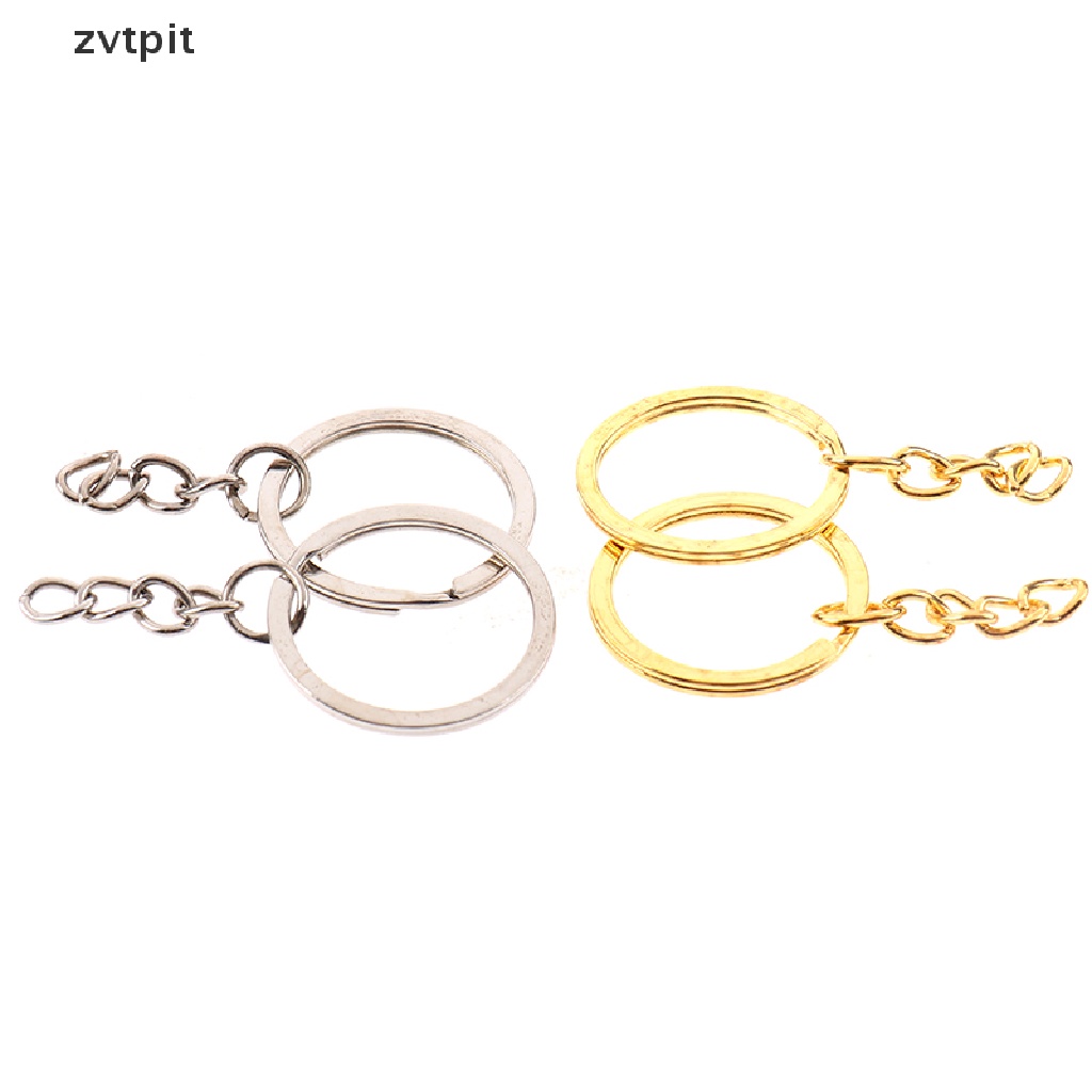 Set 20 Móc Khóa Tròn Dài 28mm Màu Vàng / Bạc