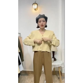 Áo blazer tay dài croptop Nhật/Hàn siêu sang