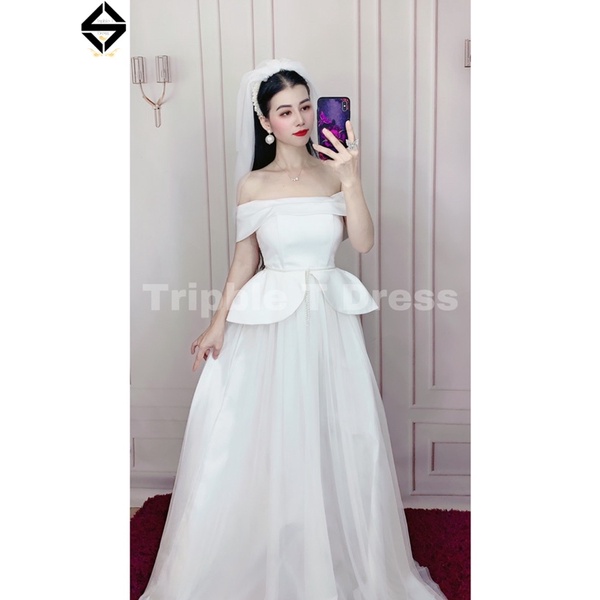 Đầm maxi cưới đi bàn nhẹ nhàng TRIPBLE T DRESS cho dâu xinh - size S/M/L