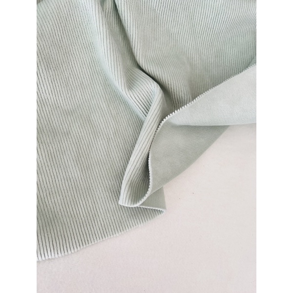 Vải nỉ nhung tăm màu xanh pastel