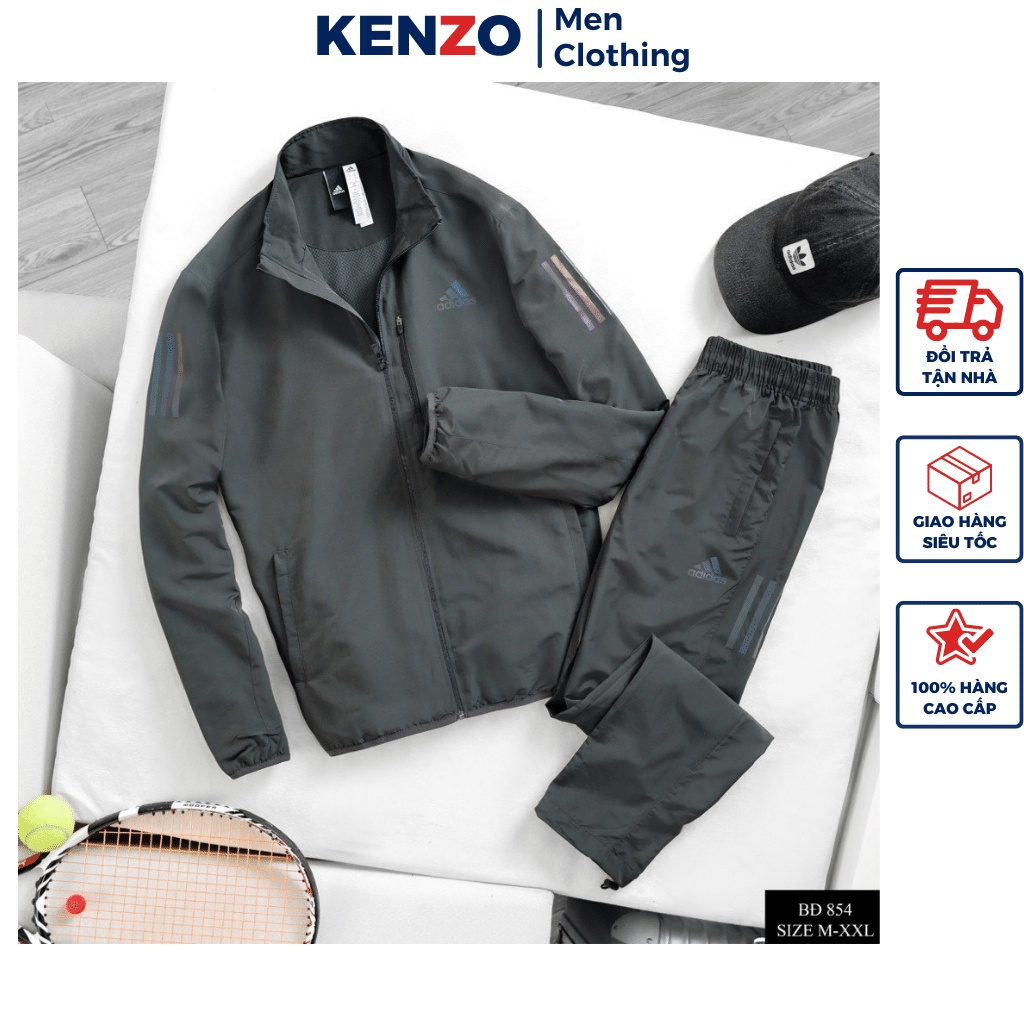 Bộ gió thể thao nam chất đẹp Adidas Hàng Cao Cấp Kenzo KZ854 Bộ quần áo gió mùa đông chuẩn form hàng hiệu 2022