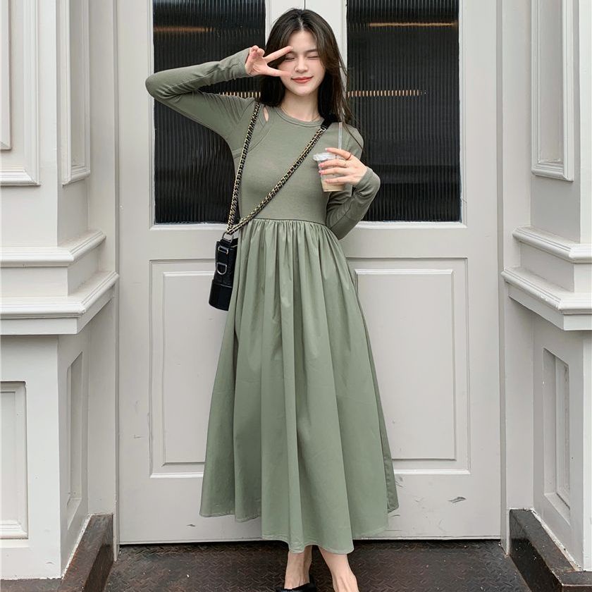 Đầm COZOKC dài tay phong cách Hàn Quốc sành điệu