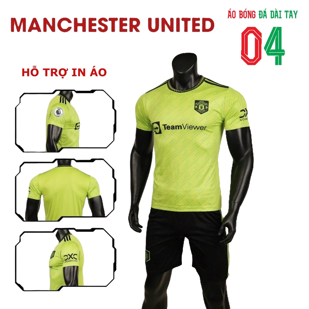 Bộ Quần Áo Bóng Đá Thun Thái CLB Manchester United Xanh Chuối